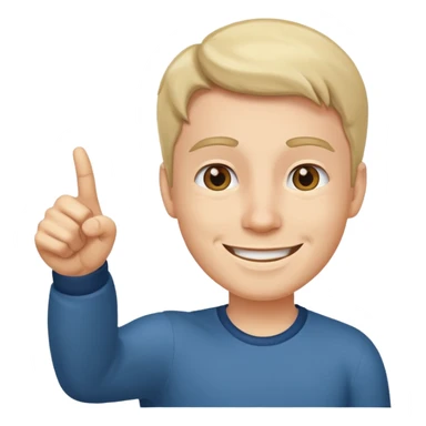 man pointing to the right sticker