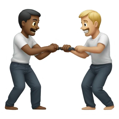 men playing tug of war
 sticker