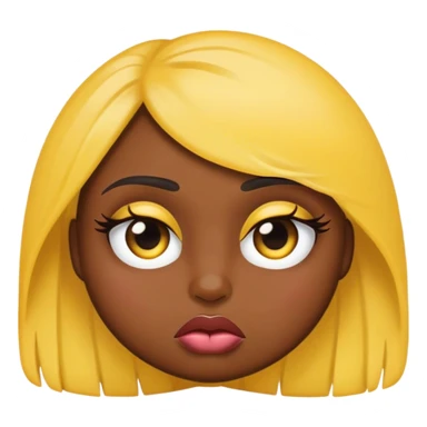 Emoji with lashes pouting sticker