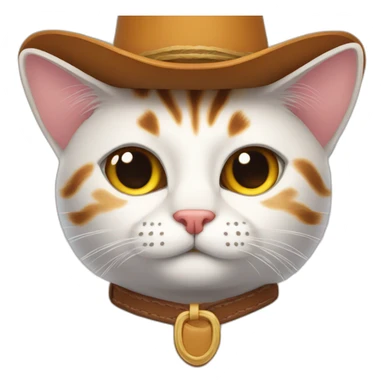 smirking cat with cowboy hat sticker