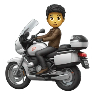 Un garçon en welling sur une moto sticker