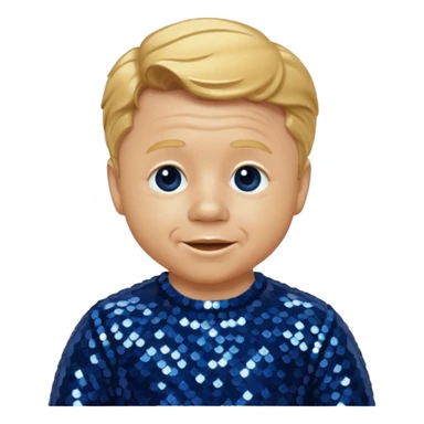 Mickey Rooney with golden blonde hair, dark blue sequin outfit sticker
