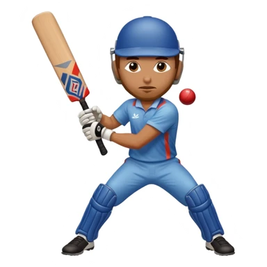 A man hitting a cricket ball with bat sticker