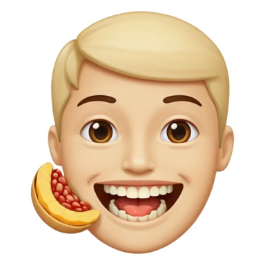 Someone with a piece food stuck in the middle of their teeth sticker