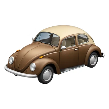 brown vw beetle with beige roof (side perspective) sticker