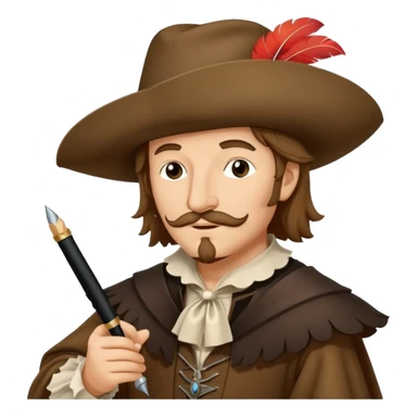 Cyrano de Bergerac with plume (pen) sticker