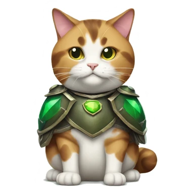 Fat calico cat with emerald armor  sticker