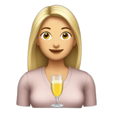 mujer vestida de juez claro liso con botella y  copa de champaña sticker