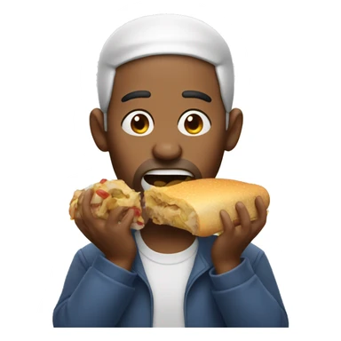  Big person stuffing face with food  sticker