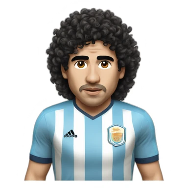 Curly hair Maradona run 86 argentina sticker