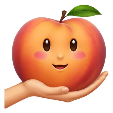 Peach with hand print on  sticker