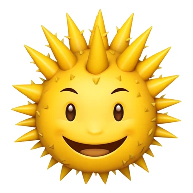 an standard yellow emoji with thorns sticker