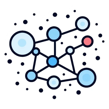 neural network node connection diagram, simplified for telegram sticker