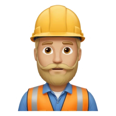 blond man with long beard construction worker sticker