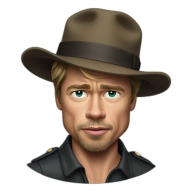 Brad Pitt Mickey O'Neil with hat in anger sticker