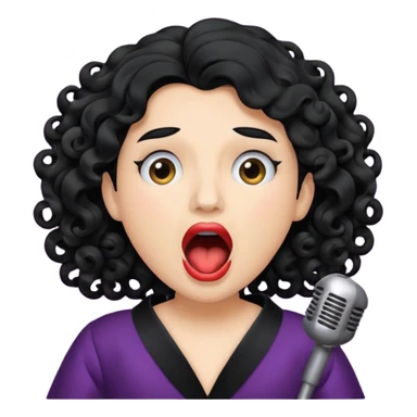 curly hair  opera singer singing sticker