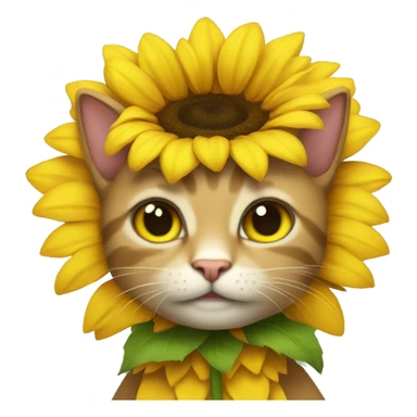 cat in a sunflower costume sticker