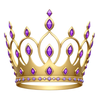 gold kokoshnik tiara with purple diamonds sticker