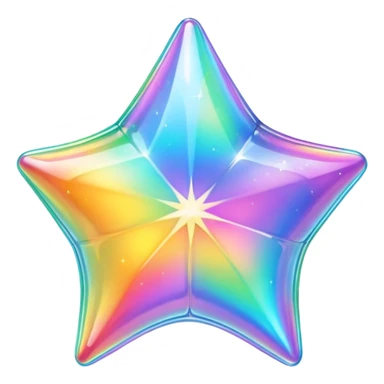 vibrant holographic rainbow y2k aesthetic hollow glass star bubble  sticker