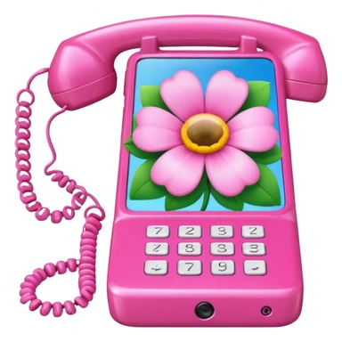 pink girly phone framed flower picture sticker