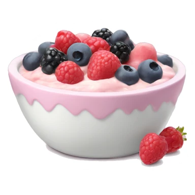 Pastel pink yogurt bowl with berries sticker