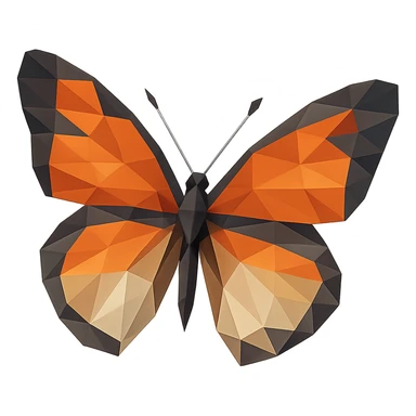 illustration of a butterfly made of geometric shapes in polygonal style sticker