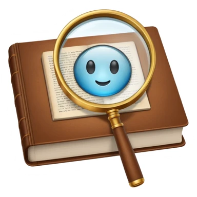 a magnifying glass over a book sticker