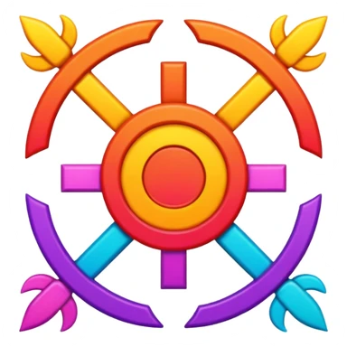 chakana symbol, bold colors sticker