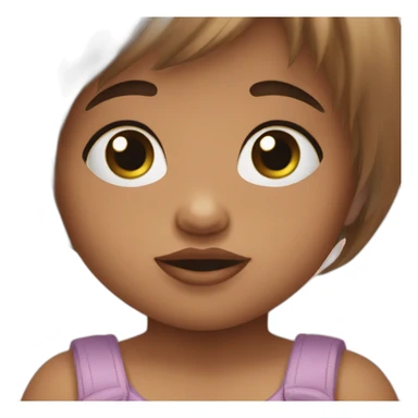 Baby girl with short brown air cut who is hungry sticker