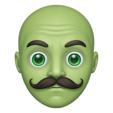 alien with mustache sticker