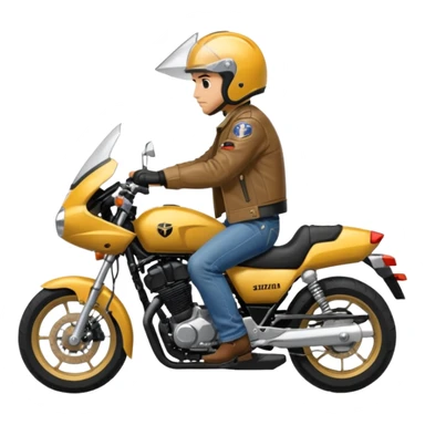 Man riding yamaha suzuki fiero motorcycles  sticker