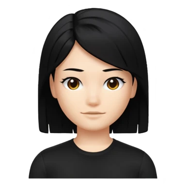 A roblox Avatar whit sleek hair and black shirt sticker