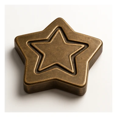 dalgona candy with star shape, inspired by Squid Game, bronze style sticker