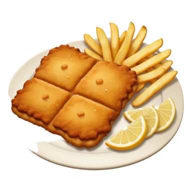 Schnitzel and chips sticker