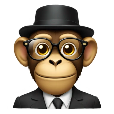 Monkey wearing groucho marx glasses sticker