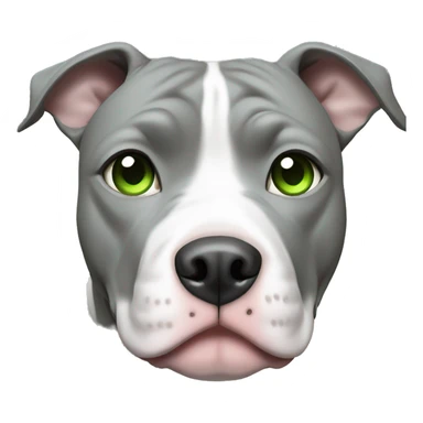 Grey and white pit bull with green eyes sticker