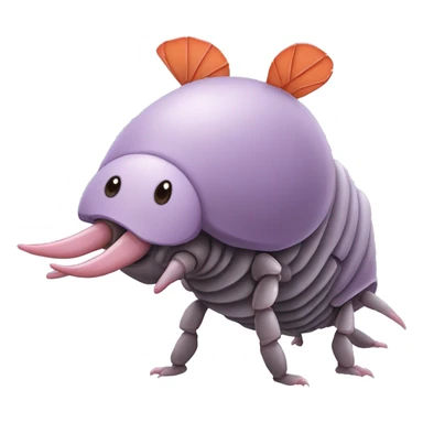 Lavender gray Pig armadillo isopod lobster shrimp pig armadillo darth Vader face sticker