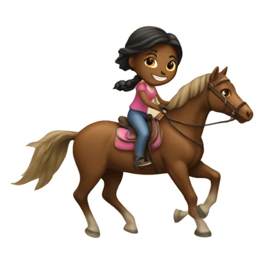 Girl riding a horse sticker
