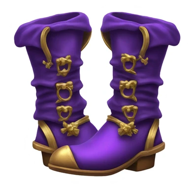 Realistic isolated royal purple elf boots with bells. sticker