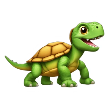 Tortue sur dinosaure sticker