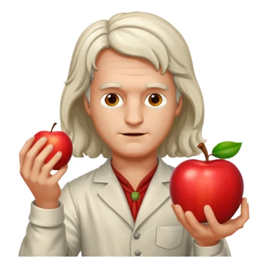 isaac newton hold an apple sticker