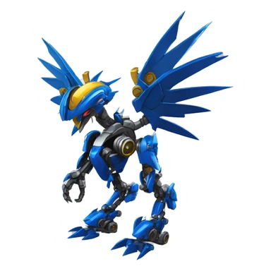 futuristic mechanical spiky Medabot-raptor-dragon-Bionicle-mecha full body sticker