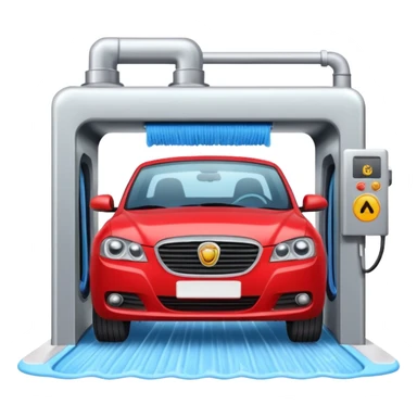 create me an image for a vertical in my super app, Car wash, entering the auto wash machine sticker