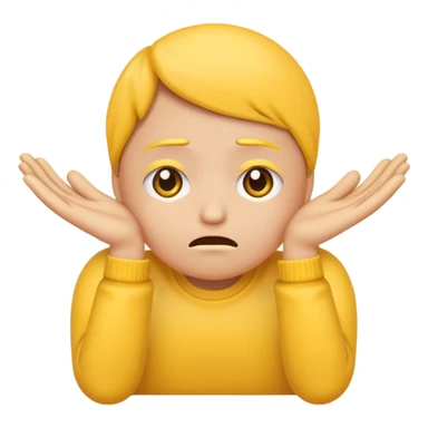sad dissapointed emoji with hands sticker