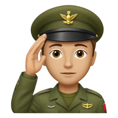 militar de boina dando continencia verde sticker