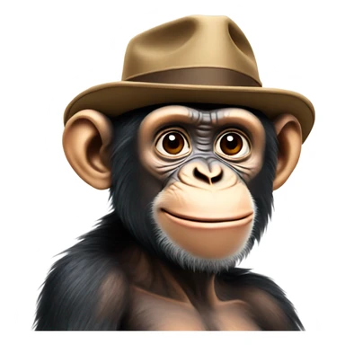 Chimp with hat sticker