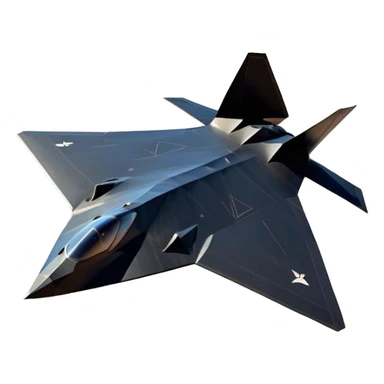 F-117 Nighthawk - Lockheed Martin (Stealth Grey) A futuristic stealth attack aircraft with a distinct faceted, angular design in a stealthy matte grey. Its sharp, jagged edges and unconventional, almost alien-like shape make it look like a shadow cutting through the night sky. The surface should appear non-reflective with subtle panel lines. sticker