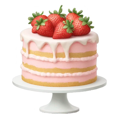 Light Pink strawberries and cream birthday cake  sticker