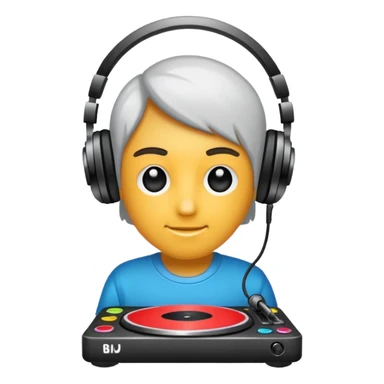 kulaklık takan bir dj sticker