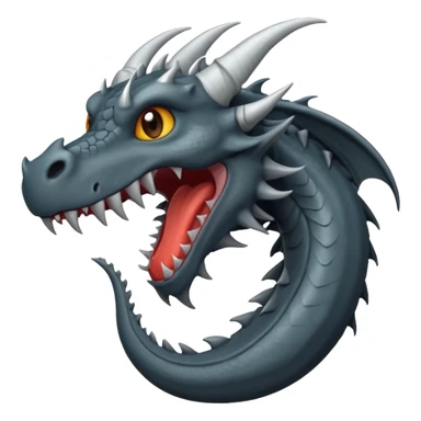 iOS style emoji, minimal dragon fang, dark fantasy object sticker